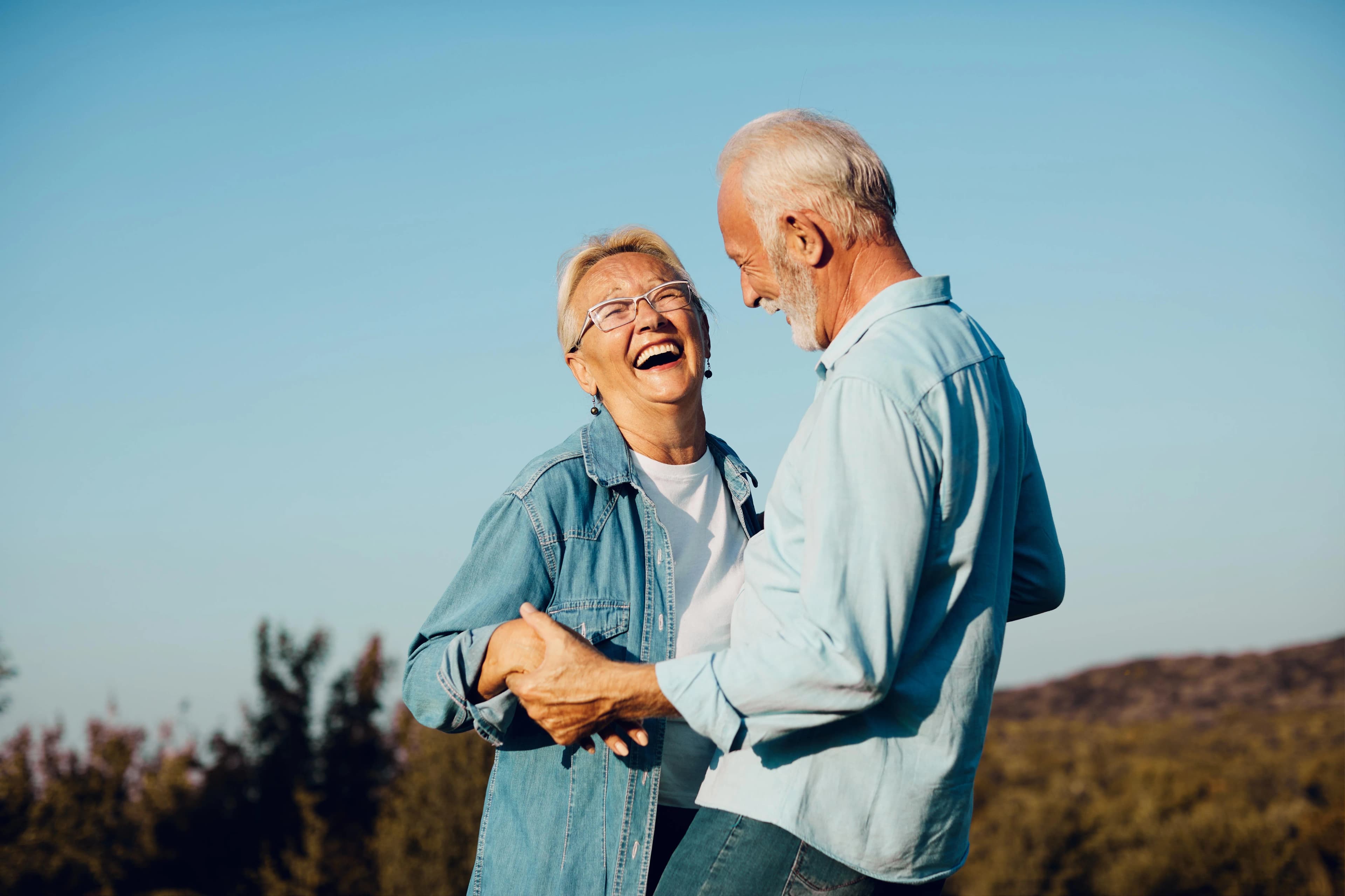 Couple with blue sky